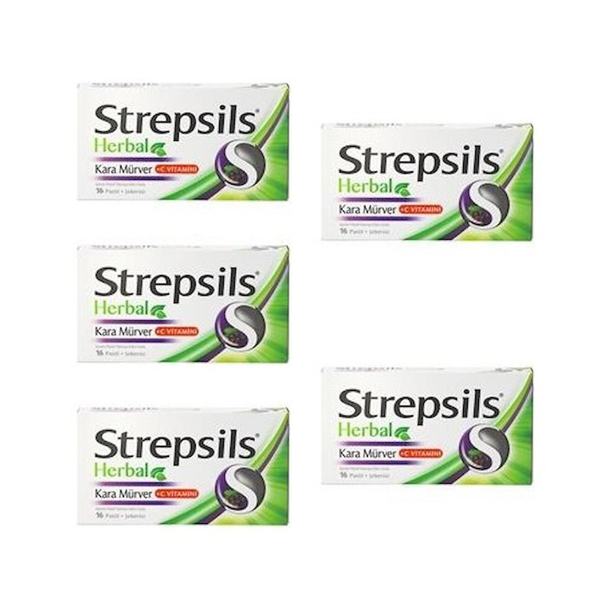 Strepsils Herbal Kara Mürver Unisex Vitamin 5x16 Tablet