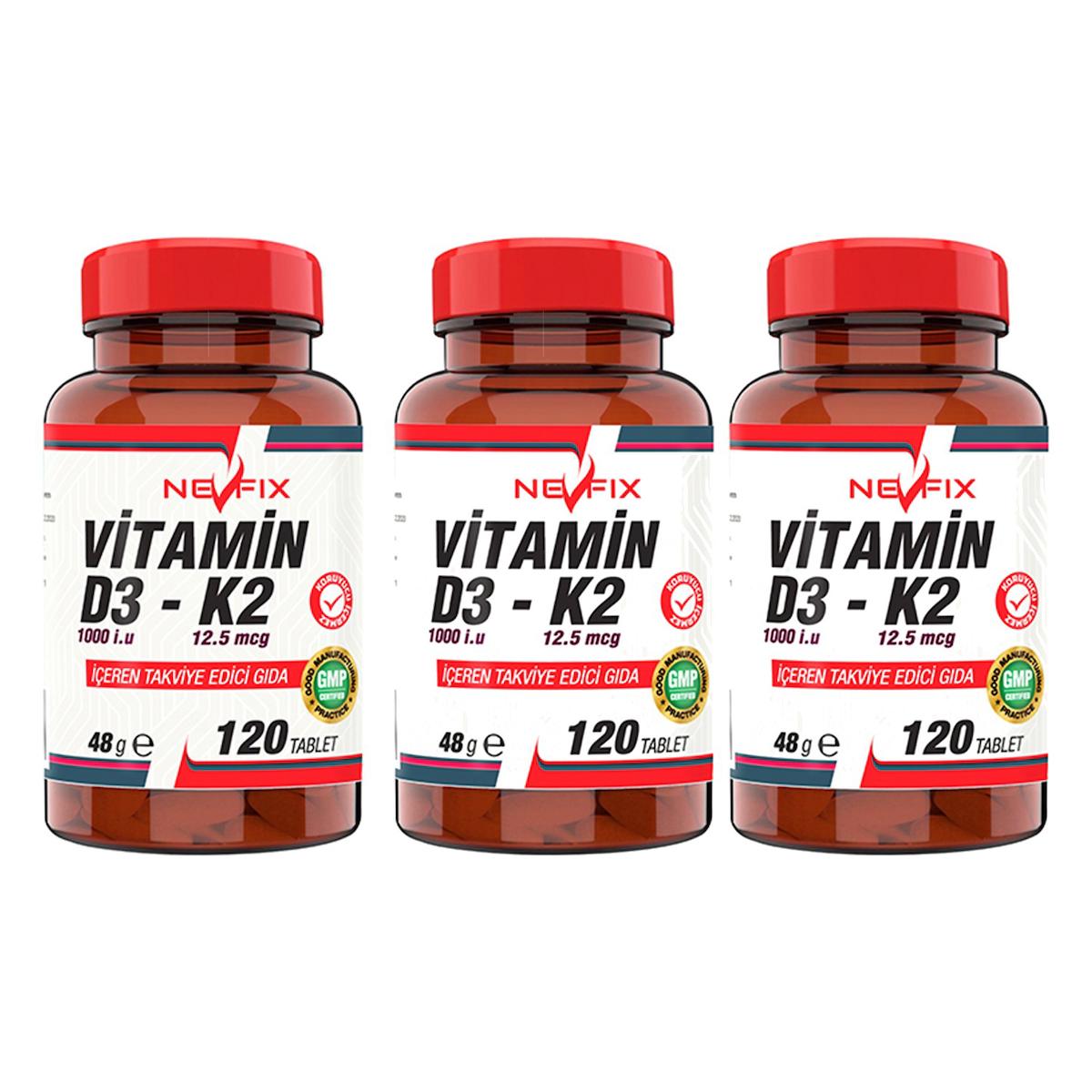 Nevfix Vitamin D3 Sade Çocuk 3x120 Tablet