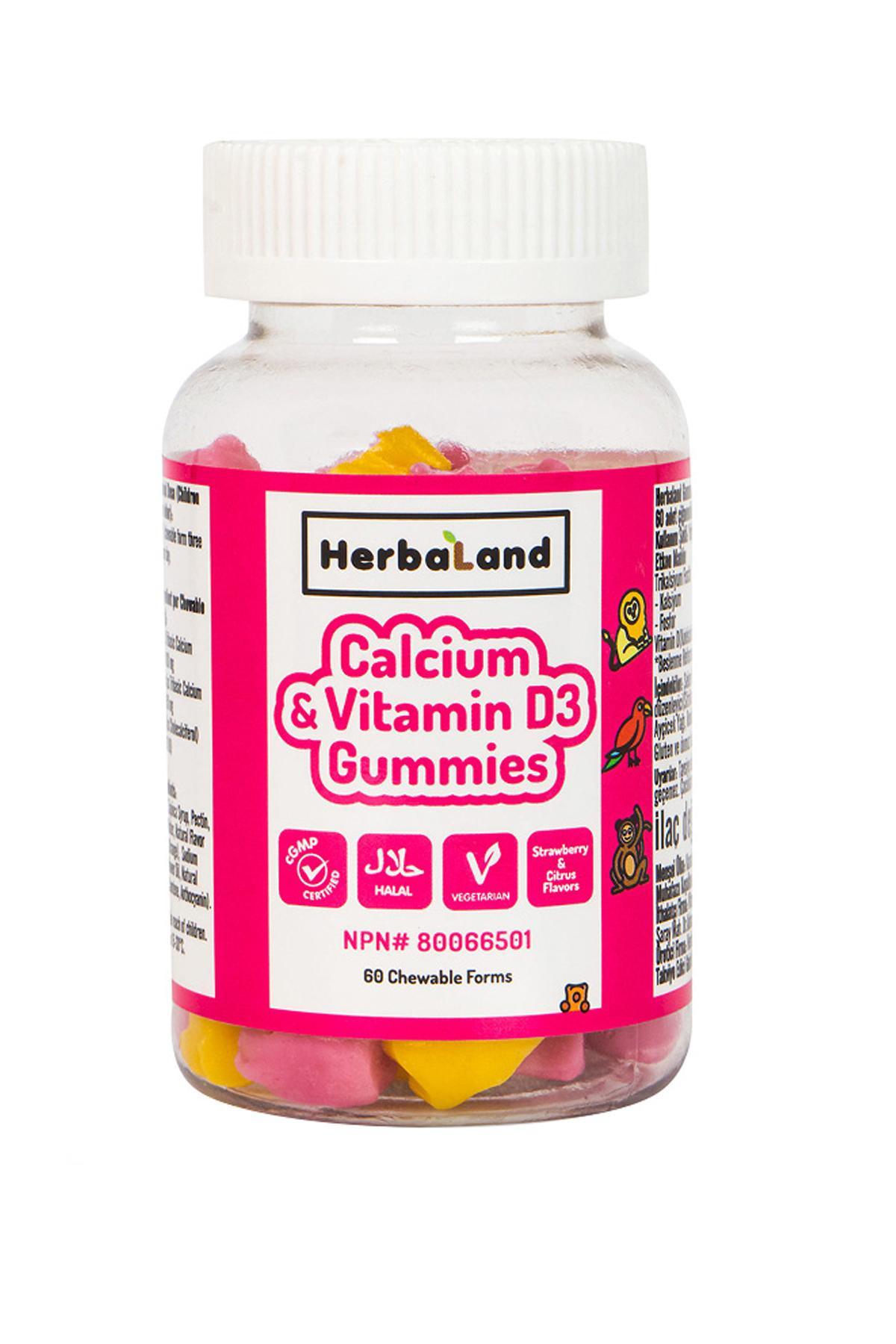 Herbaland Kalsiyum D3 Sade Çocuk Vitamin 60 Tablet