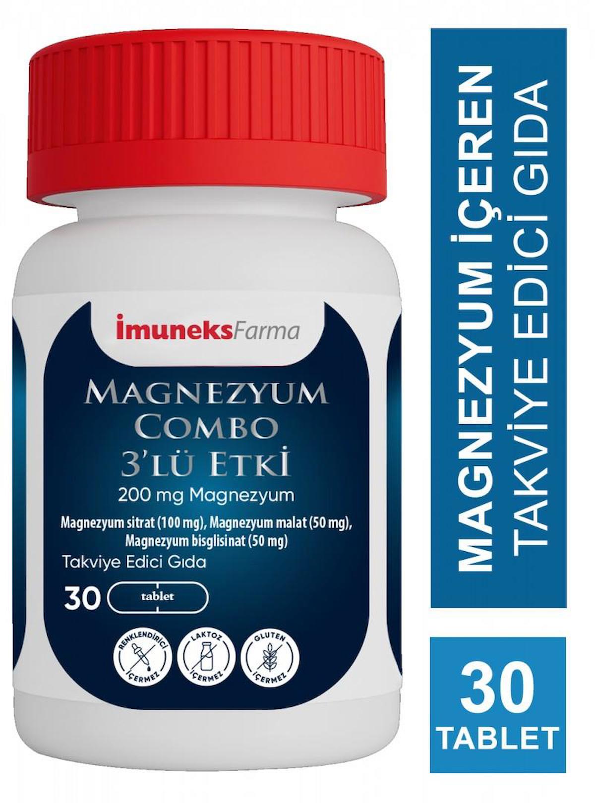 İmuneksfarma Magnezyum Aromasız Unisex Vitamin 30 Tablet