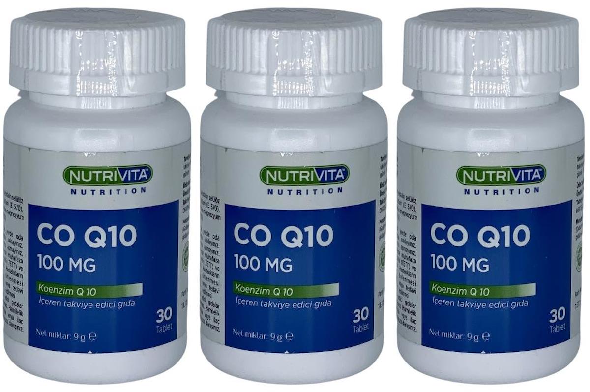 Nutrivita Nutrition Coenzyme Q10 Aromasız Unisex Vitamin 3x30 Tablet