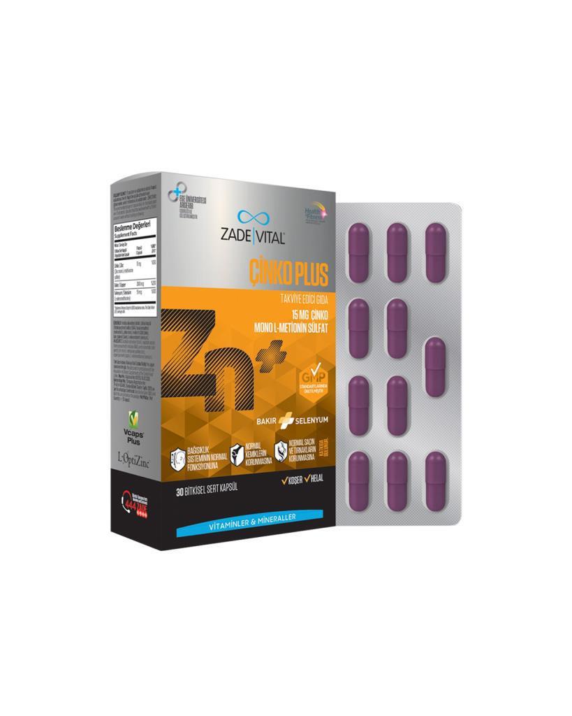 Zade Vital Çinko Plıus Aromalı Unisex Vitamin 30 Kapsül