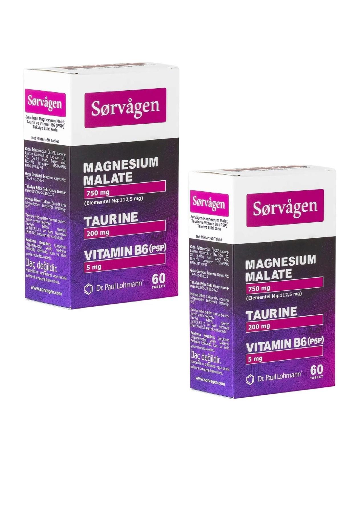 Sorvagen Magnezyum Aromasız Unisex Vitamin 2x60 Tablet