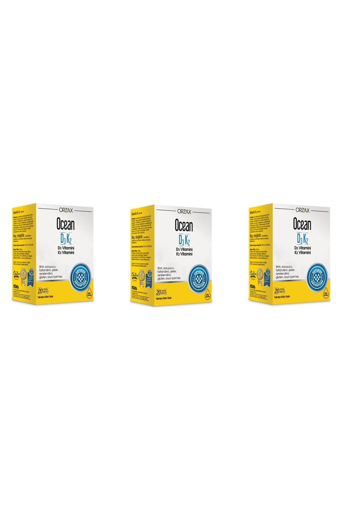Ocean K2 Vitamini Aromasız Unisex 3x20 ml