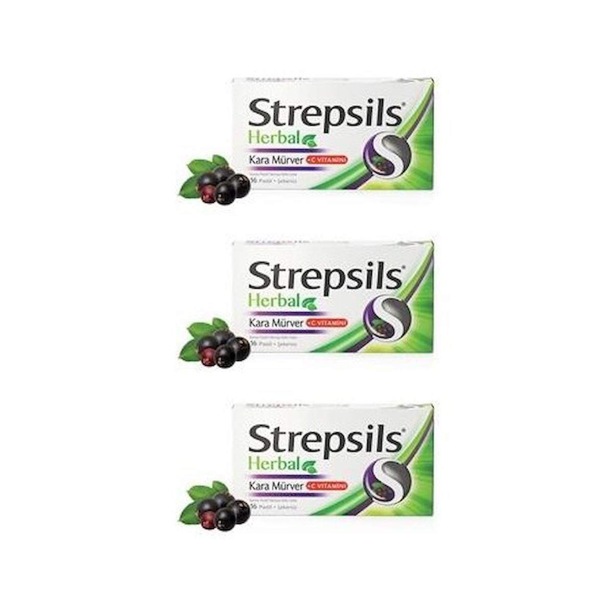 Strepsils Herbal Kara Mürver Unisex Vitamin 3x16 Tablet