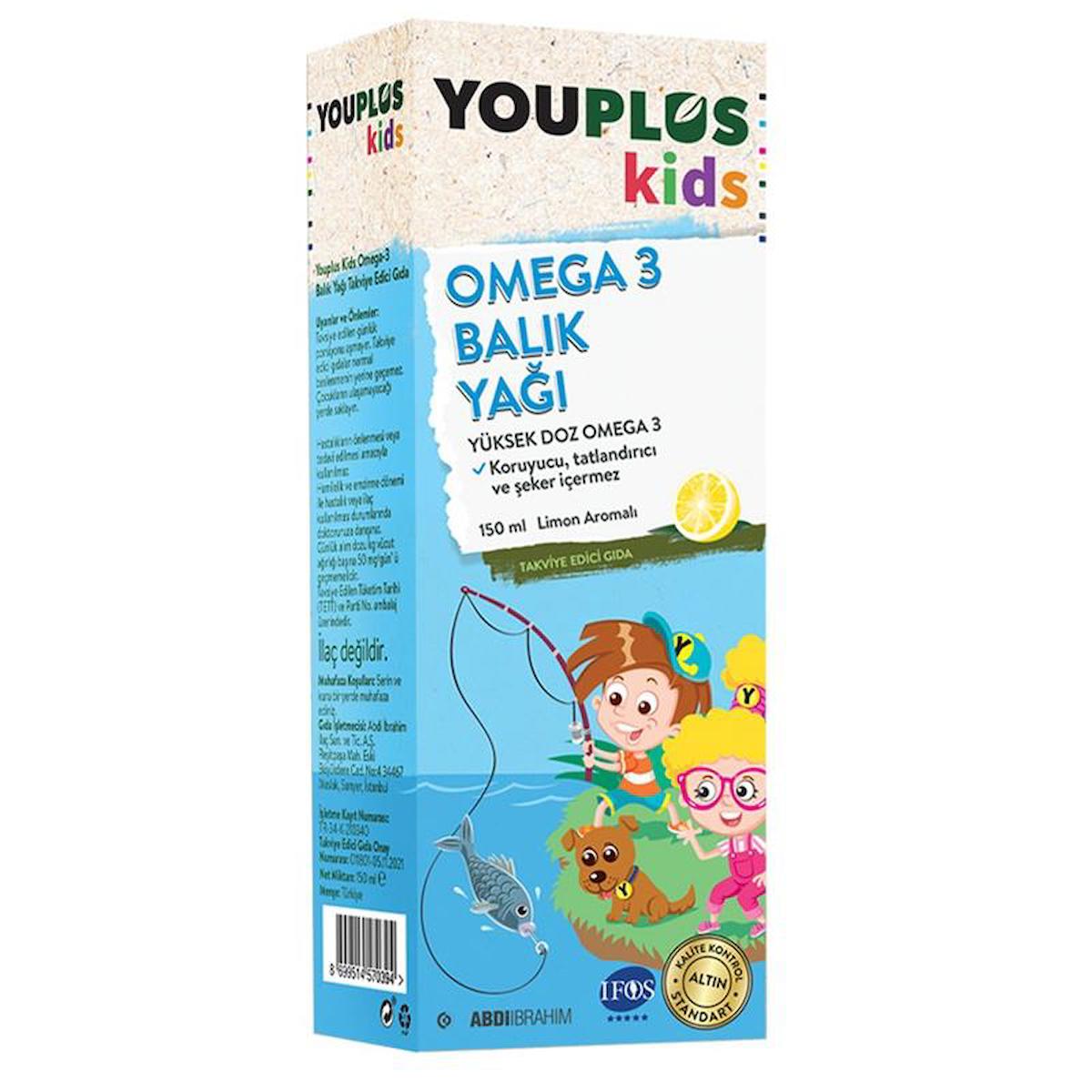 Youplus Omega 3 Balık Yağı Aromalı Çocuk Vitamin 150 ml