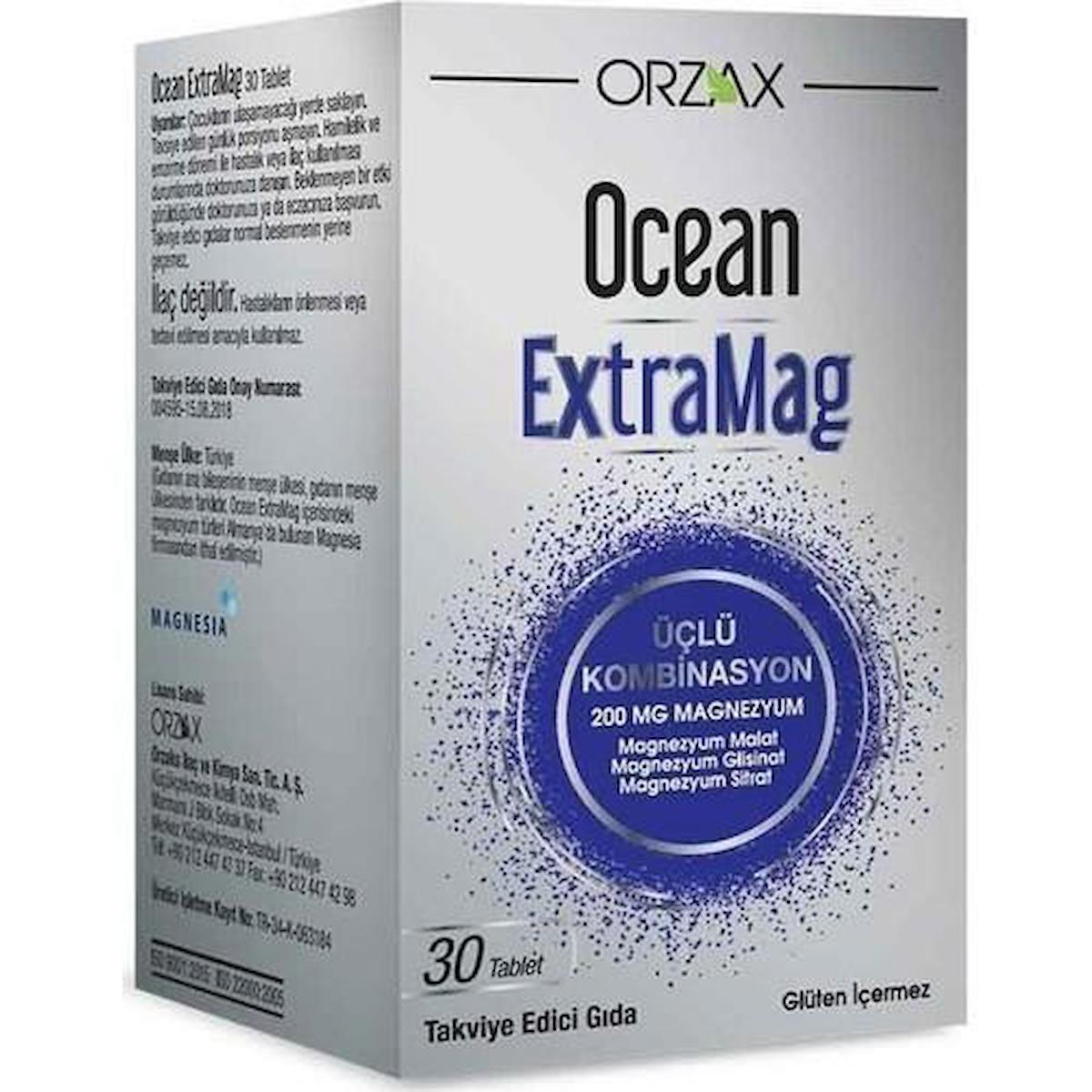 Ocean Orzax Extramag Aromasız Unisex Vitamin 30 Tablet