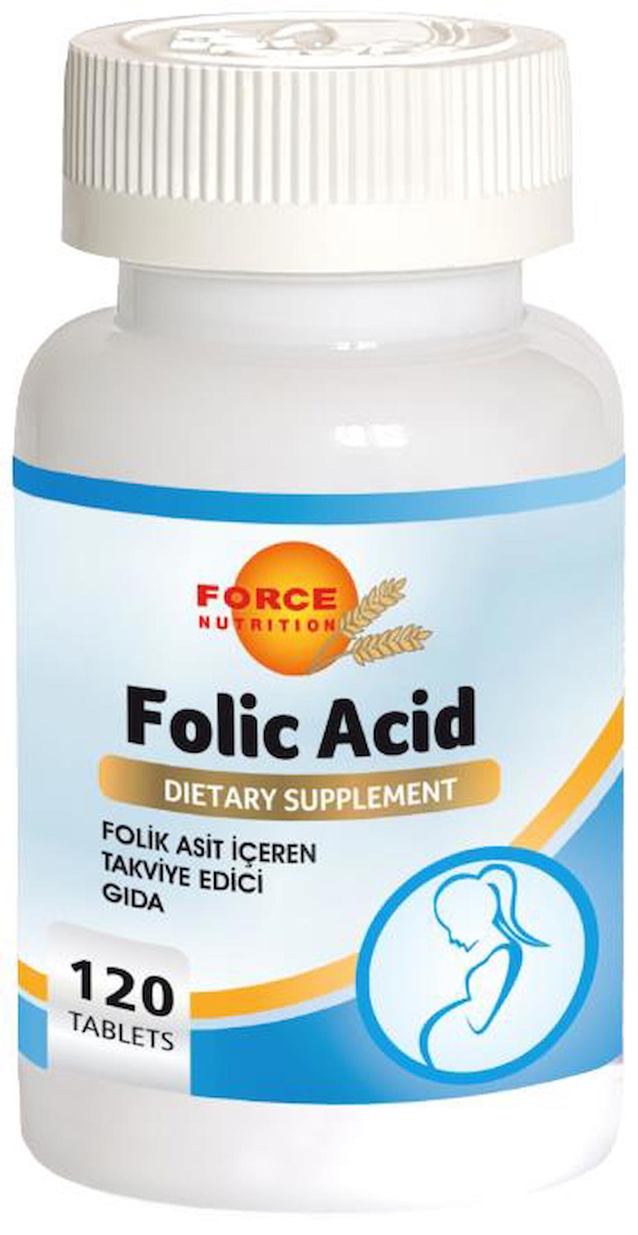 Force Nutrition Folic Acid Aromasız Kadın Vitamin 120 Tablet