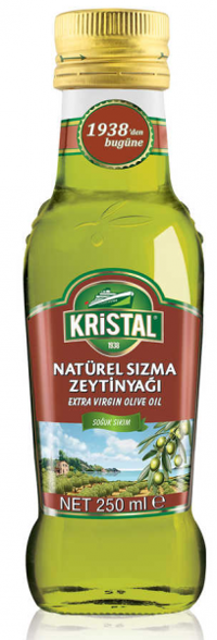 Kristal Natürel Dolgun Güçlü Polifenolsüz Soğuk Sıkım Olgun Hesap Cam Sızma Zeytinyağı 0.25 lt