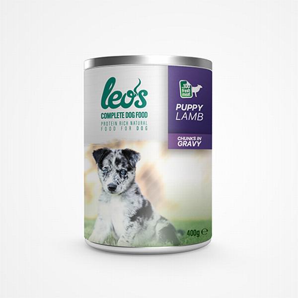 Leo'S Chunks In Gravy Kuzu Etli Parça Etli ve Soslu Yavru Yaş Köpek Maması 400 gr 24'lü