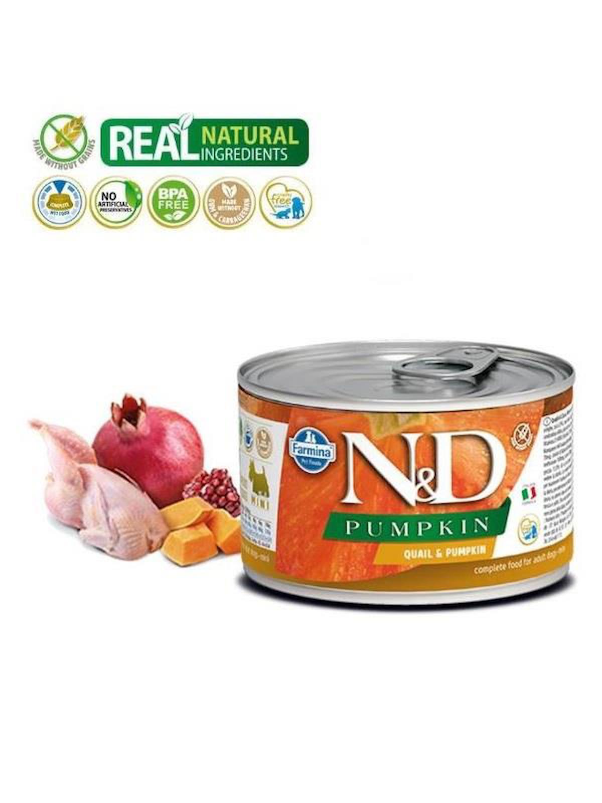 N&D Pumpkin Bal Kabaklı ve Bıldırcın Etli Yetişkin Yaş Köpek Maması 140 gr Tekli