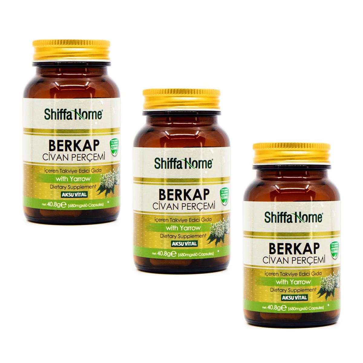 Shiffa Home Berkap Civan Perç Aromasız Yetişkin Bitkisel Besin Desteği 3x60 Kapsül
