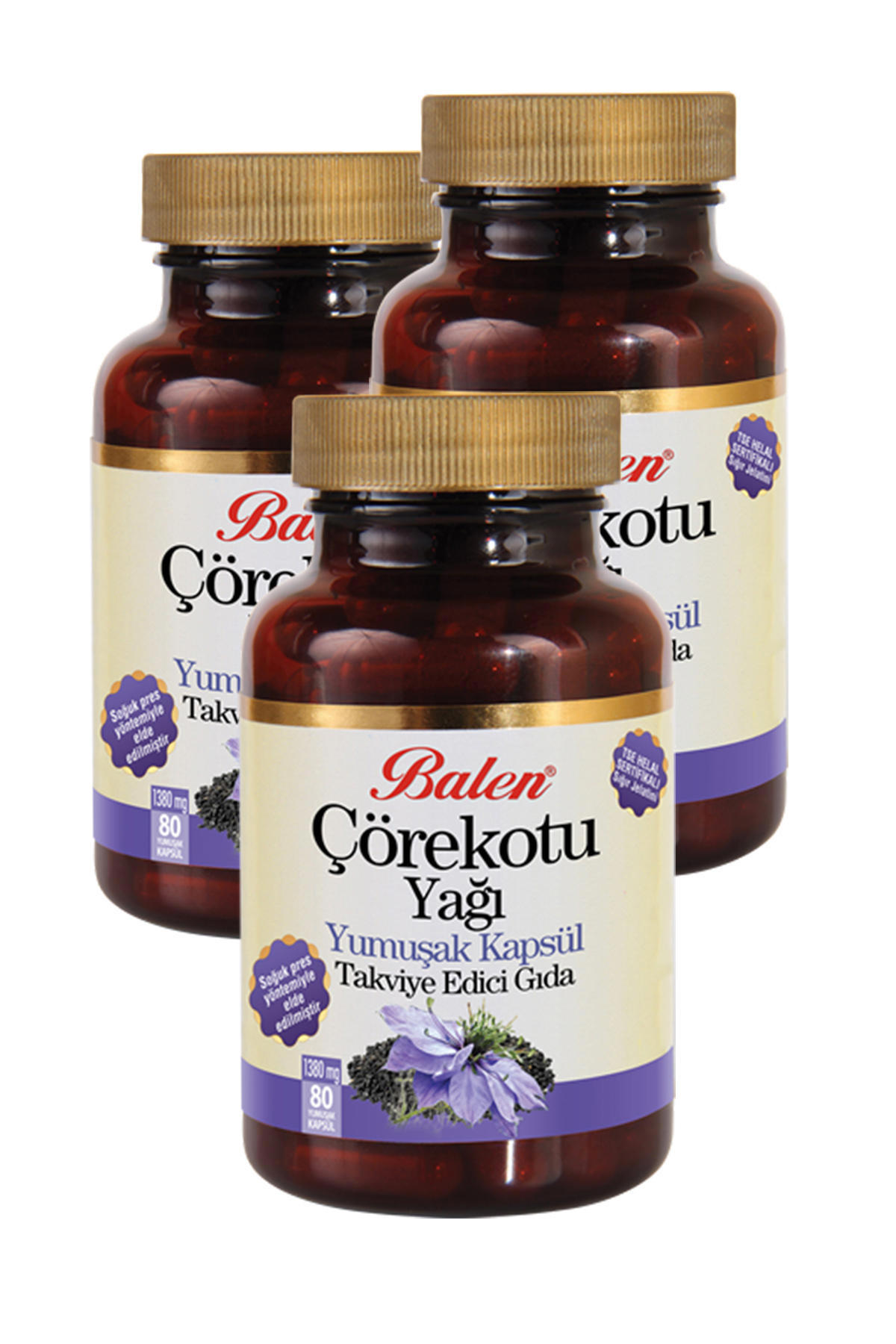 Balen Çörekotu Yağı Aromalı Yetişkin Bitkisel Besin Desteği 80 Kapsül