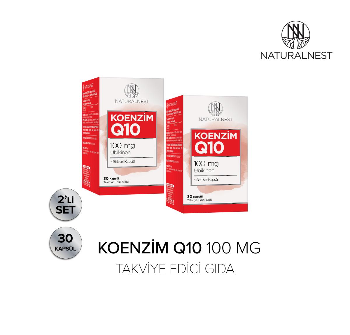 Naturalnest Coenzyme Q10 Sade Yetişkin Bitkisel Besin Desteği 2x30 Kapsül