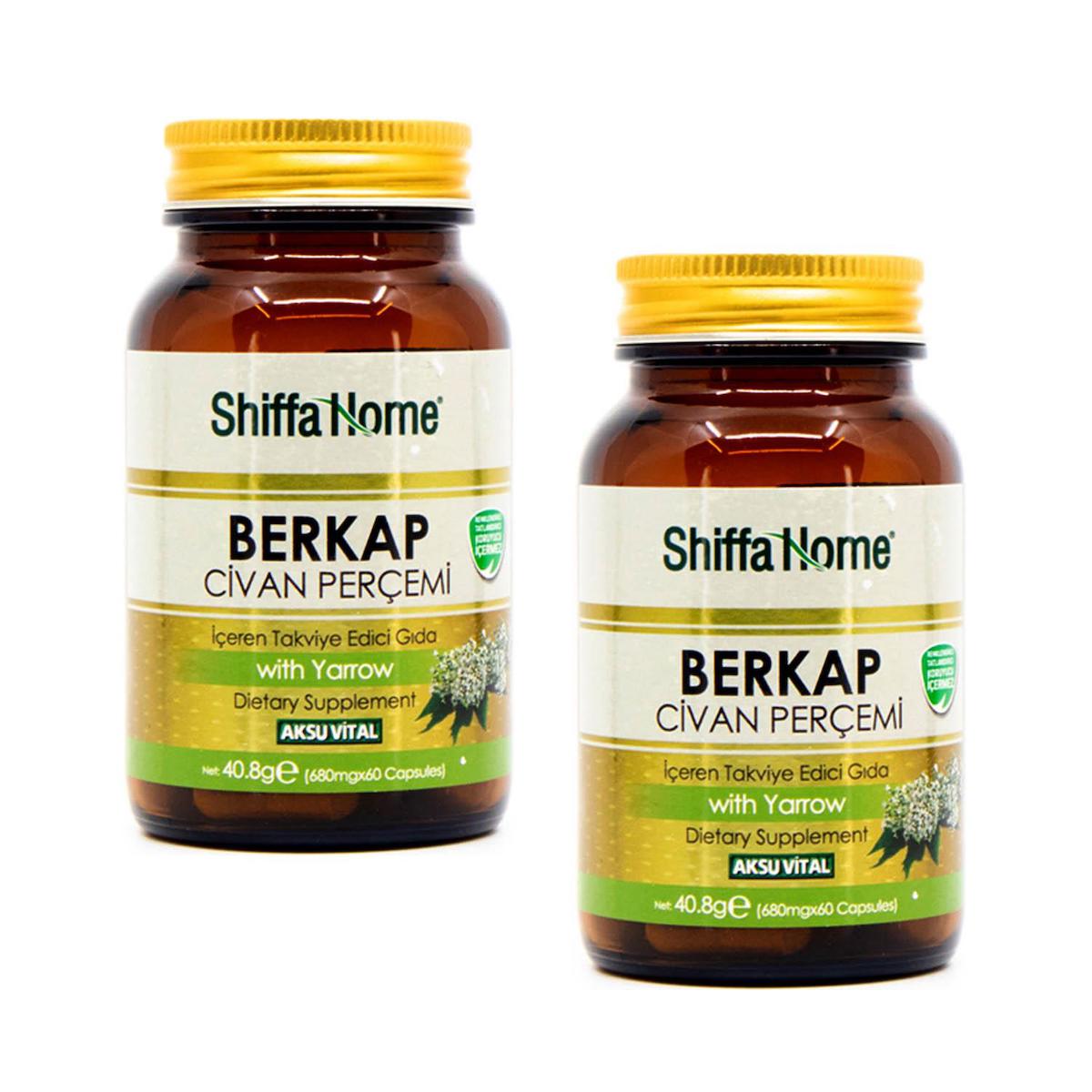 Shiffa Home Berkap Civan Perç Aromasız Yetişkin Bitkisel Besin Desteği 2x60 Kapsül