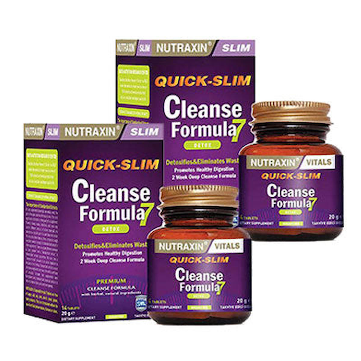 Nutraxin Quick Slim Cleanse Sade Yetişkin Bitkisel Besin Desteği 2x14 Tablet