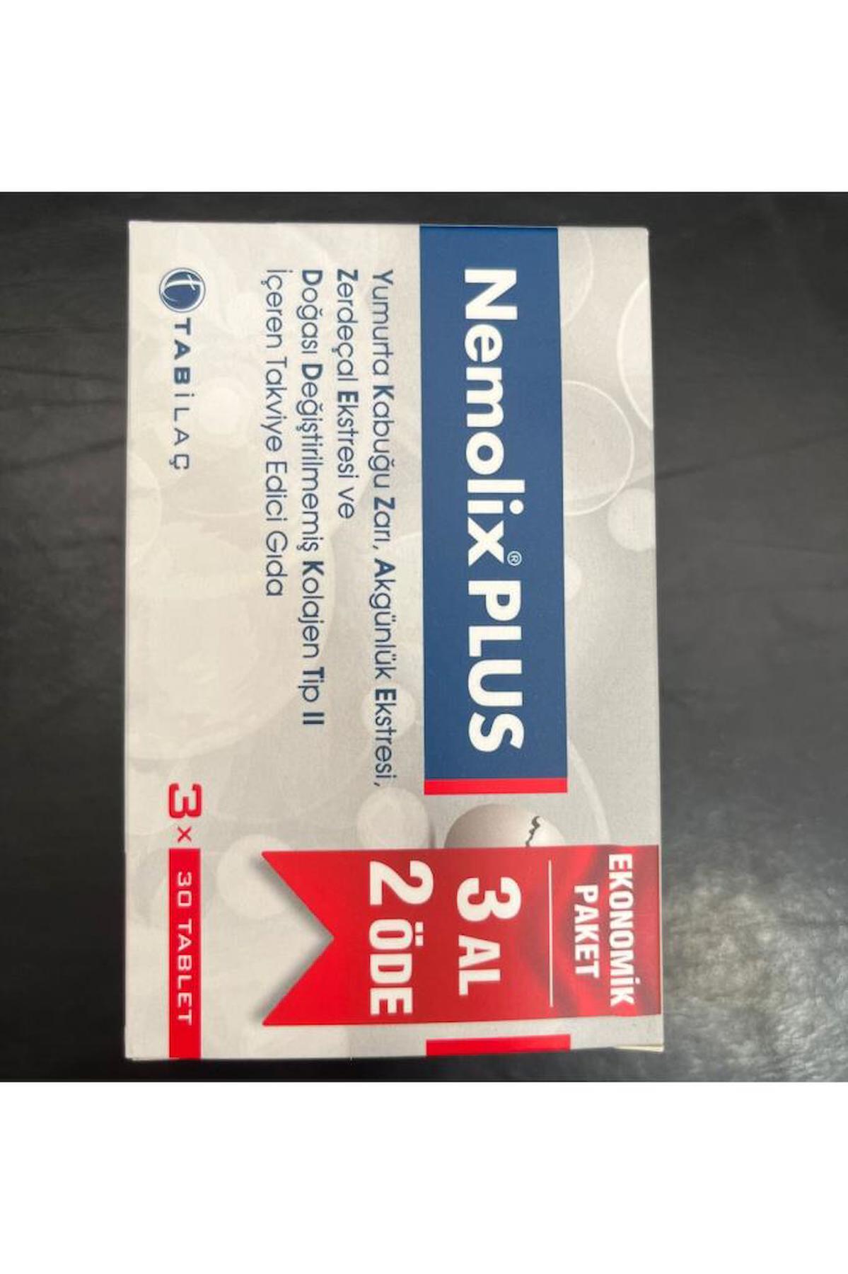 Tab İlaç Nemolix Plus Aromasız Yetişkin Bitkisel Besin Desteği 3x30 Tablet