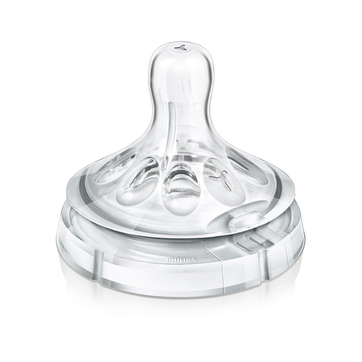 Philips Avent Natural Silikon Yenidoğan 0+ Ay Orta Akışlı Geniş Ağızlı 2'li Biberon Emziği