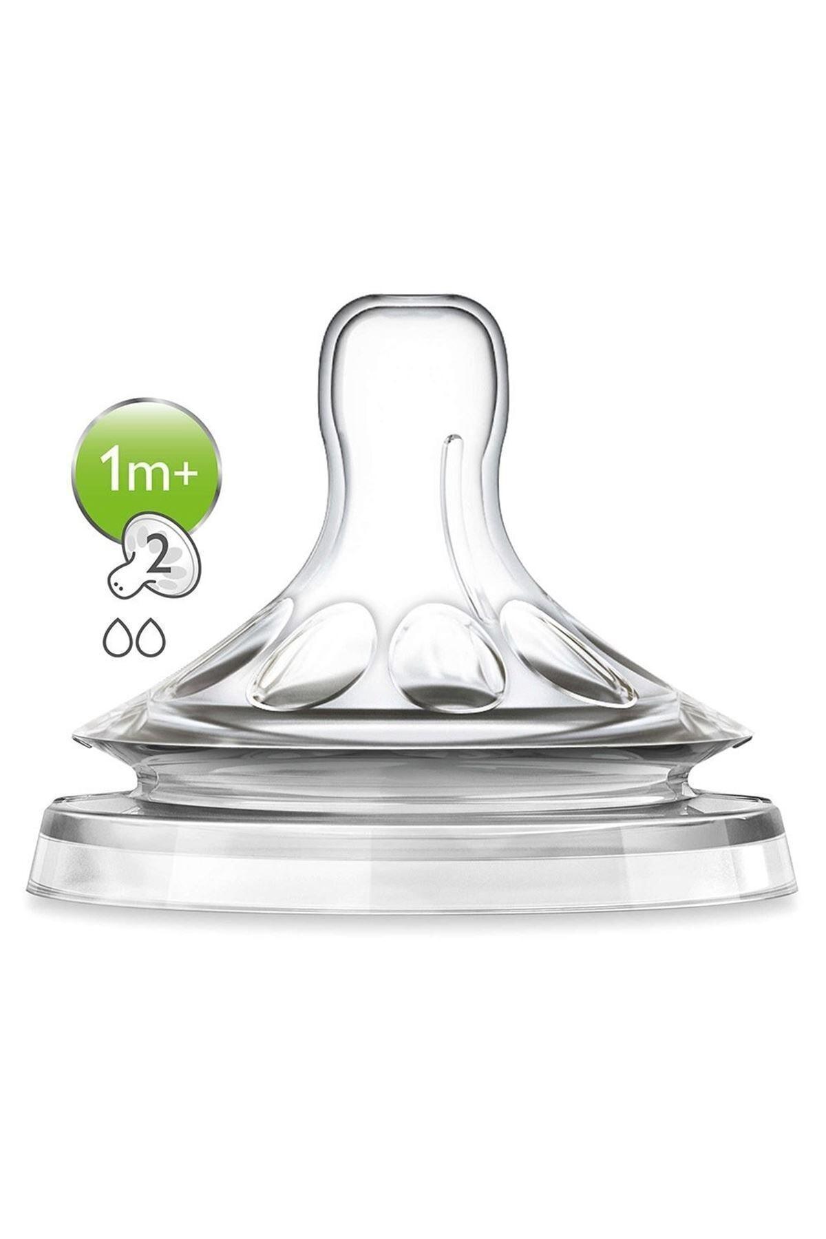 Philips Avent Natural Silikon 1+ Ay Yavaş Akışlı Geniş Ağızlı Biberon Emziği