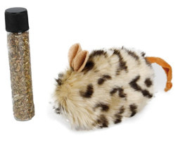 Karlie Kedi Otlu Peluş Isırma Yavru-Yetişkin Fare Kedi Oyuncağı