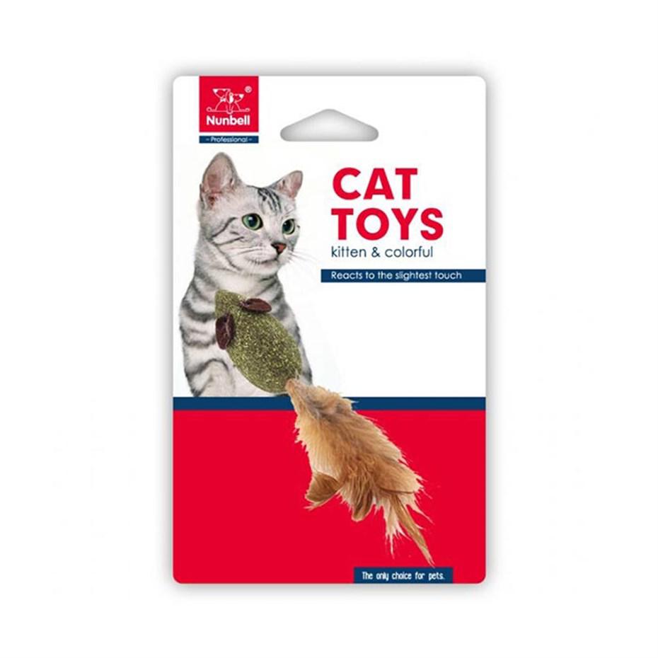 Nunbell Kedi Otlu Isırma Yavru-Yetişkin Fare Kedi Oyuncağı