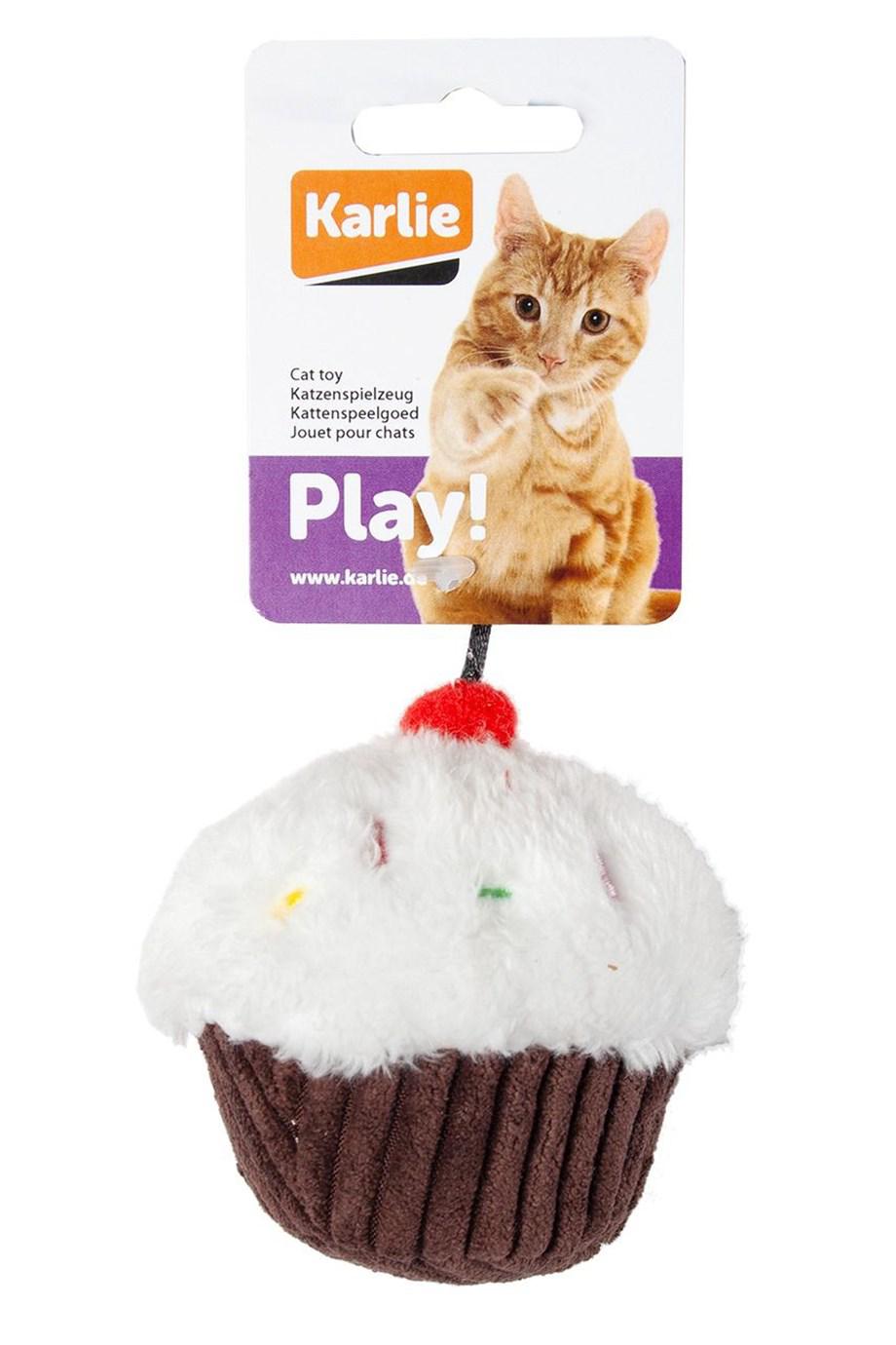 Karlie Peluş Isırma Yavru-Yetişkin Cupcake Kedi Oyuncağı