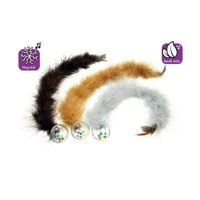 Flamingo Kitty Hareketli Tüylü Isırma Yavru-Yetişkin Top Kedi Oyuncağı