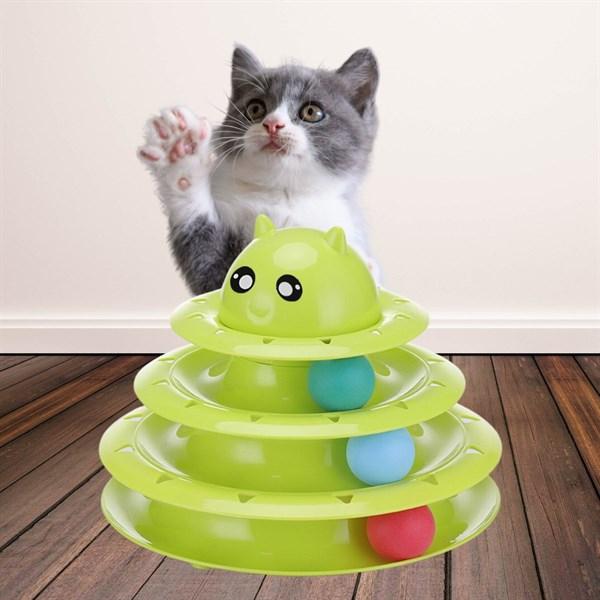 Buffer Tower Of Tracks Hareketli Aktivite Yavru-Yetişkin Aktivite Kedi Oyuncağı