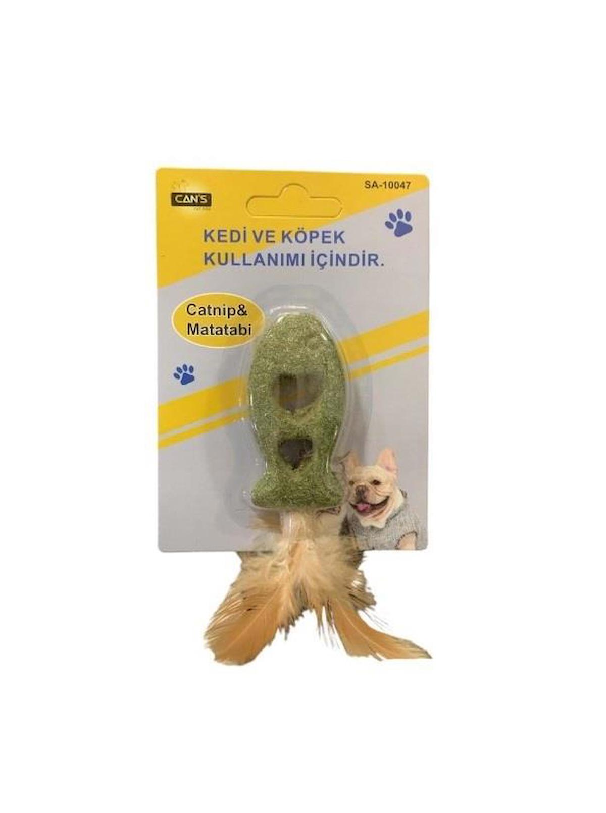 Cans Kedi Otlu Tüylü Isırma Yavru-Yetişkin Balık Kedi Oyuncağı