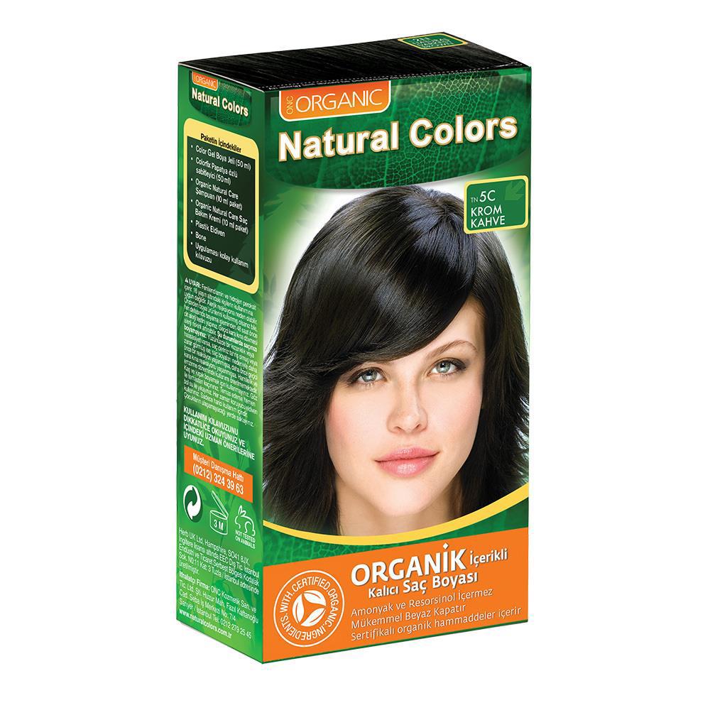 Organic Natural Colors 5C Krom Kahve Organik Krem Saç Boyası