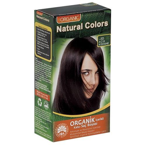 Organic Natural Colors 5D Açık Kestane Organik Krem Saç Boyası 40 ml