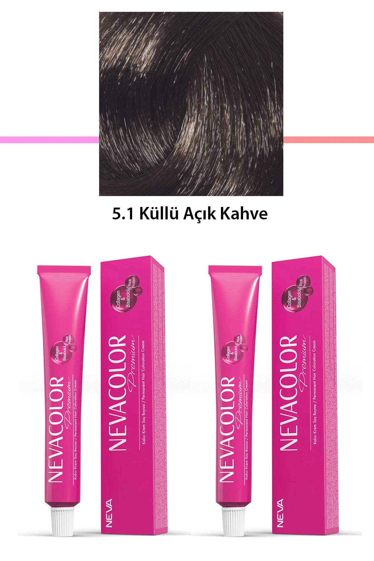 Nevacolor 5.1 Küllü Açık Kahve Organik Krem Saç Boyası 50 gr