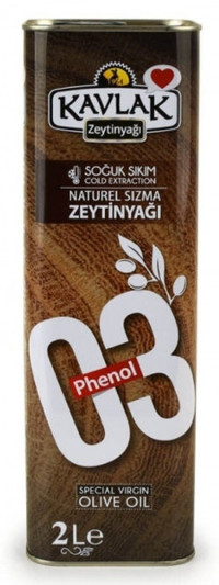 Kavlak Phenol Polifenollü Soğuk Sıkım Teneke Sızma Zeytinyağı 2 lt
