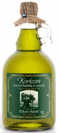 Körfezim Natürel Polifenolsüz Soğuk Sıkım Erken Hasat Cam Sızma Zeytinyağı 1 lt