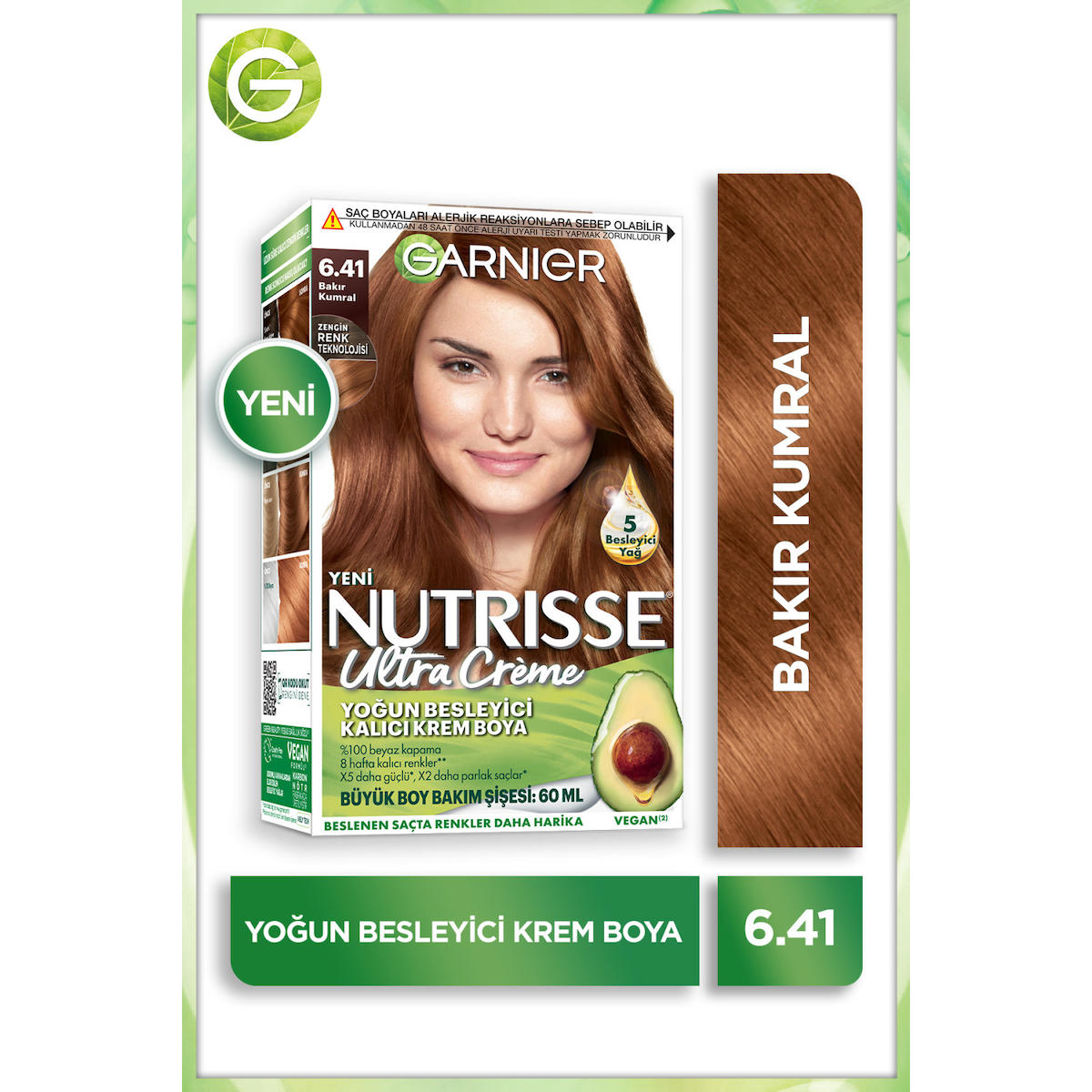 Garnier 6.41 Bakır Kumral Vegan Krem Saç Boyası 60 ml