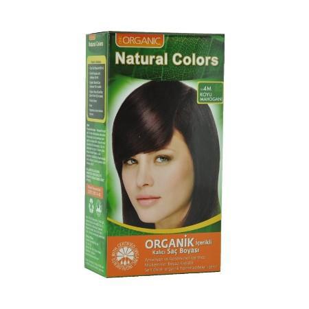 Organic Natural Colors 4M Koyu Mahogani Organik Krem Saç Boyası