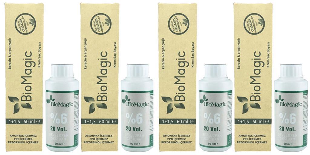 Biomagic 6.11 Yoğun Küllü Koyu Kumral Organik Amonyaksız Krem Saç Boyası 4x60 ml