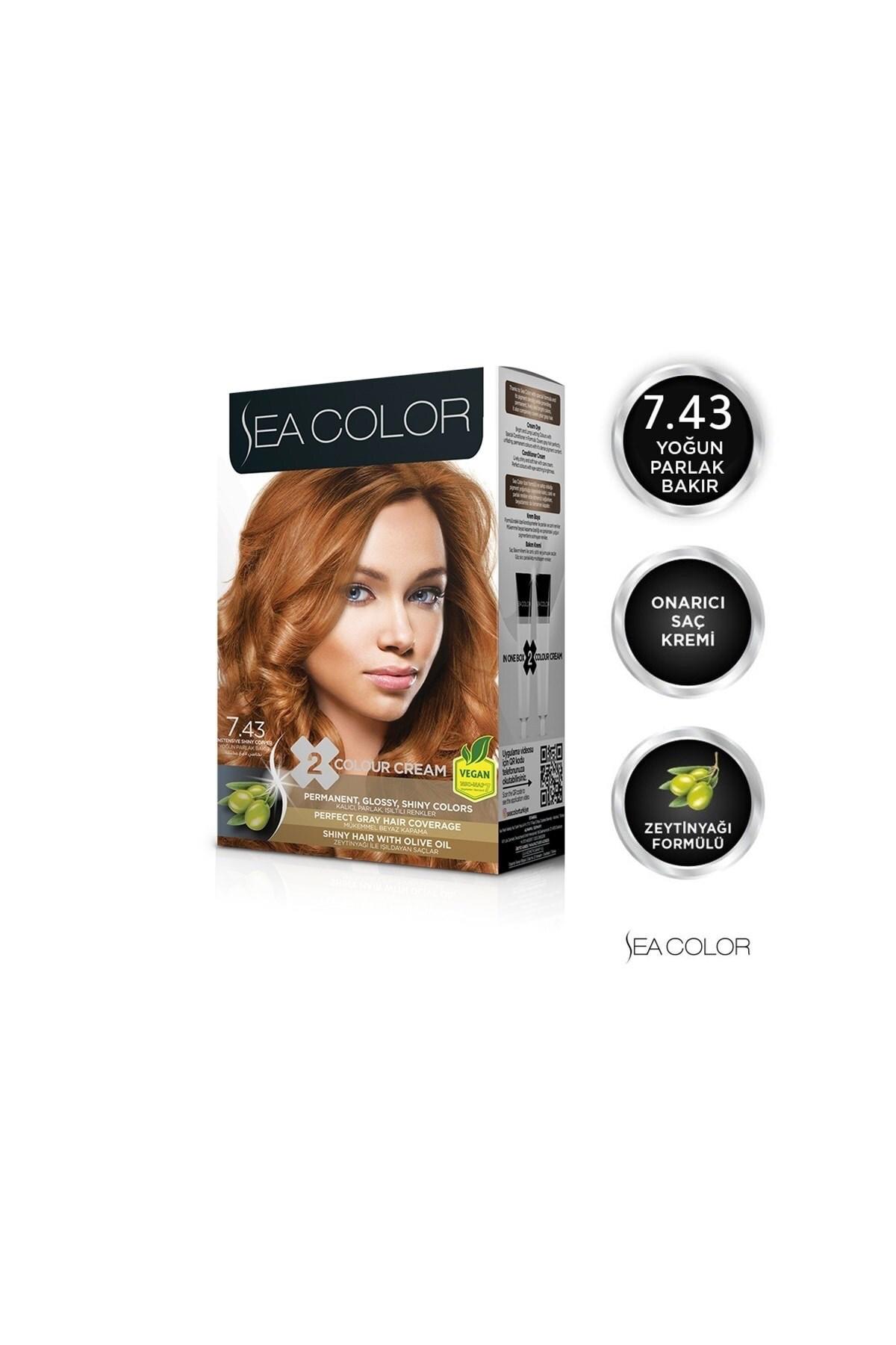 Sea Color 7.43 Parlak Bakır Krem Saç Boyası 2x50 ml