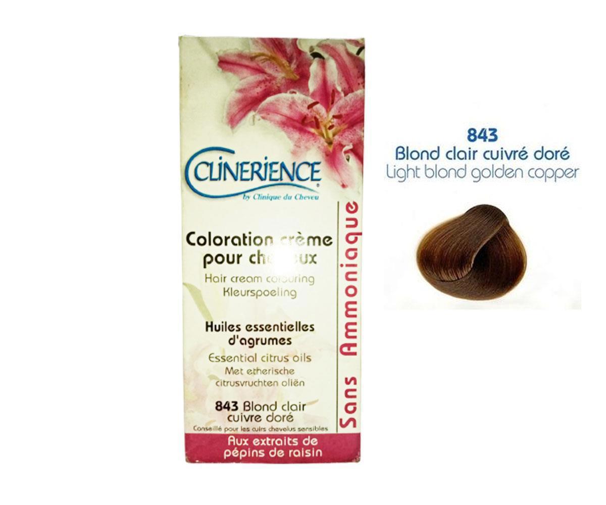Clinerience 843 Açık Sarı Altın Bakır Amonyaksız Krem Saç Boyası 40 ml