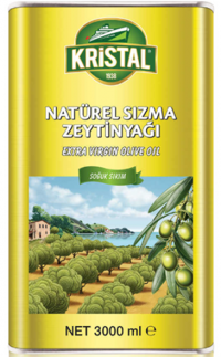 Kristal Natürel Yumuşak Doğal Polifenolsüz Soğuk Sıkım Olgun Hesap Teneke Sızma Zeytinyağı 3 lt