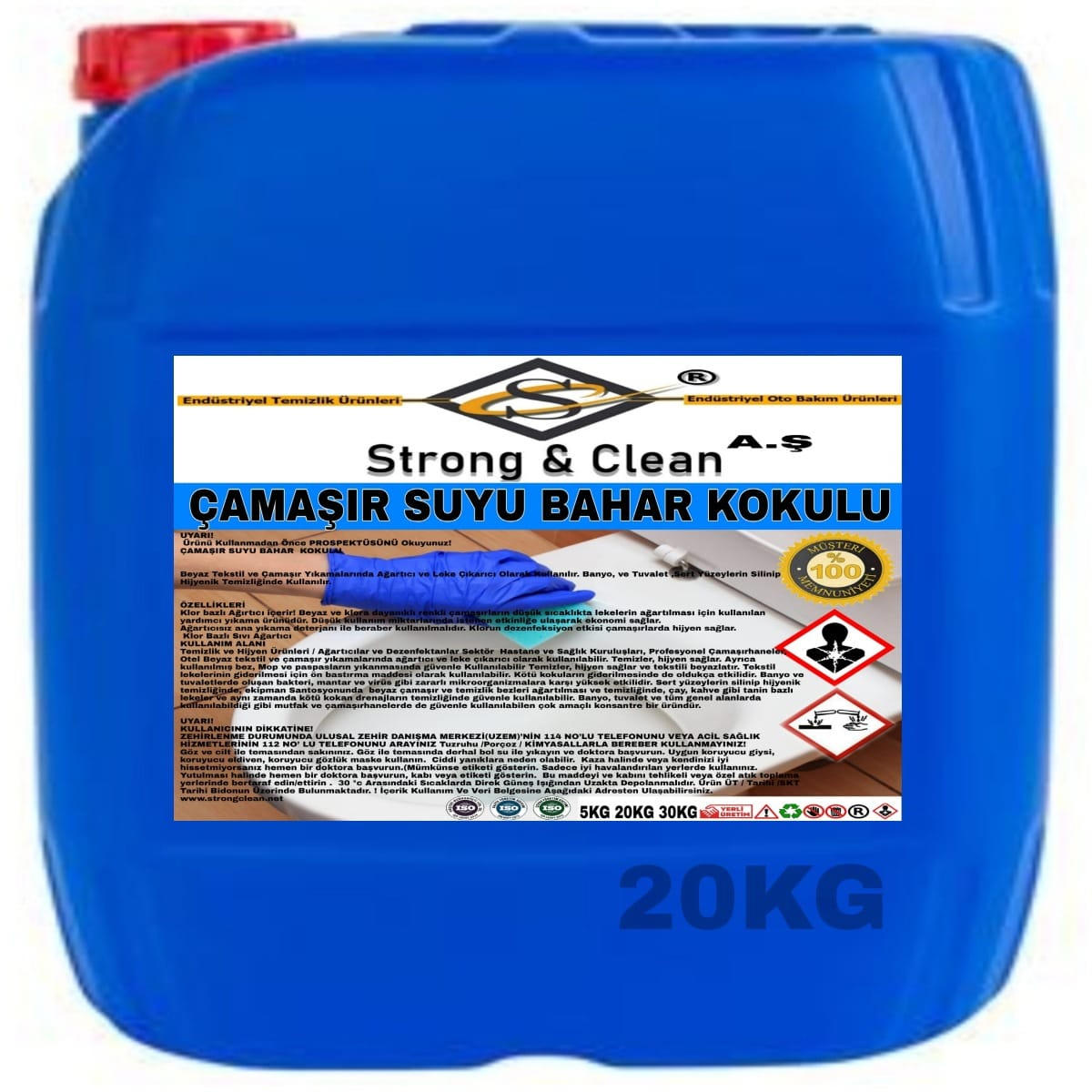 Strong & Clean Aromatik Kokulu Sıvı Çamaşır Suyu 20 kg