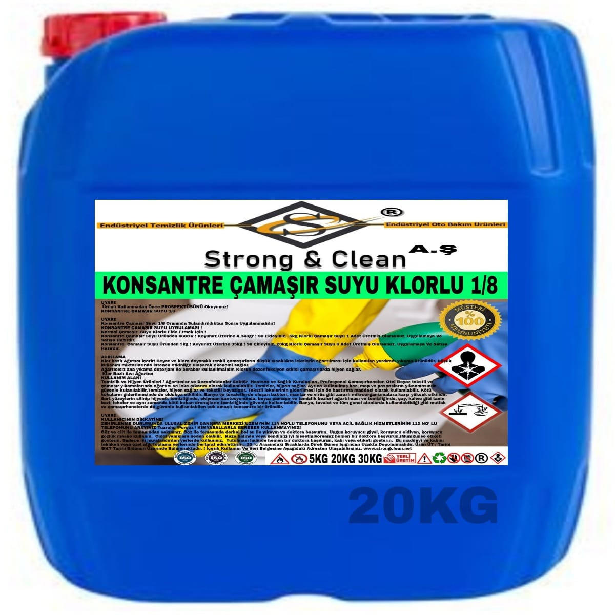 Strong & Clean Klorlu Beyazlar İçin Konsantre Çamaşır Suyu 20 kg