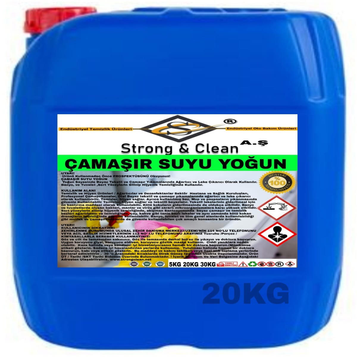 Strong & Clean Ultra Yoğun Sıvı Çamaşır Suyu 20 kg