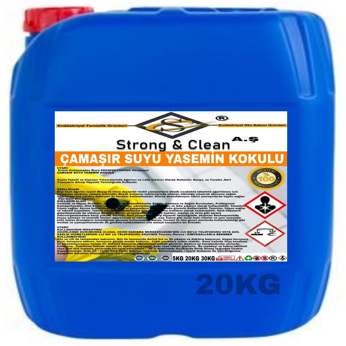Strong & Clean Kokulu Beyazlar İçin Sıvı Çamaşır Suyu 20 kg