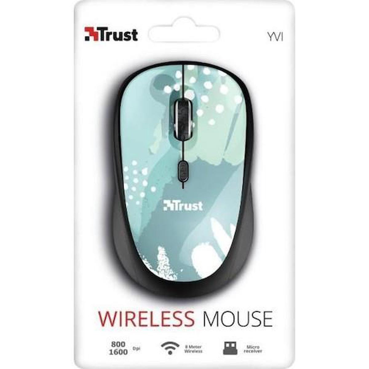 Trust 24442 Ergonomik Kablosuz Mavi - Siyah Optik Mouse