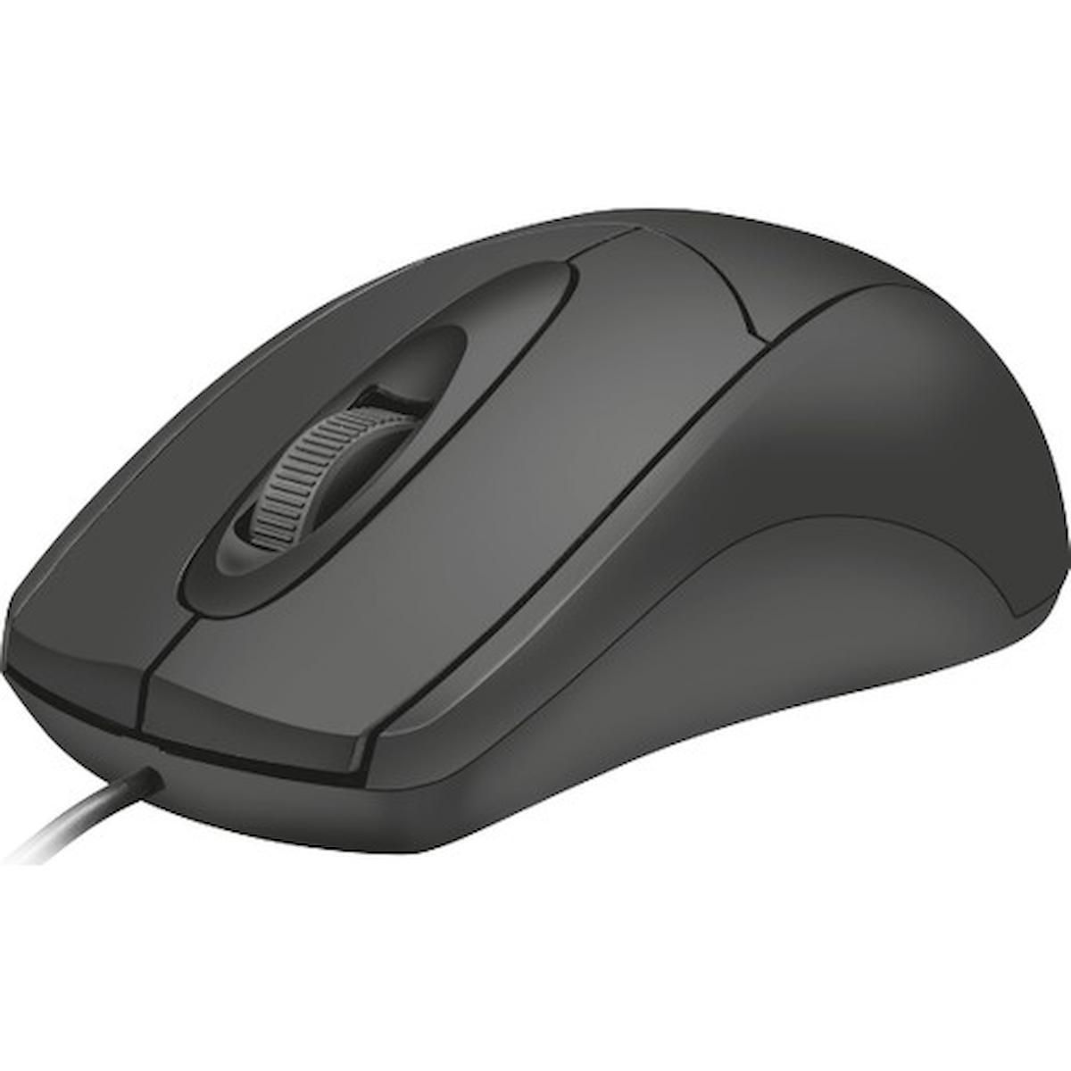 Trust 21947 Ergonomik Kablolu Siyah Optik Mouse