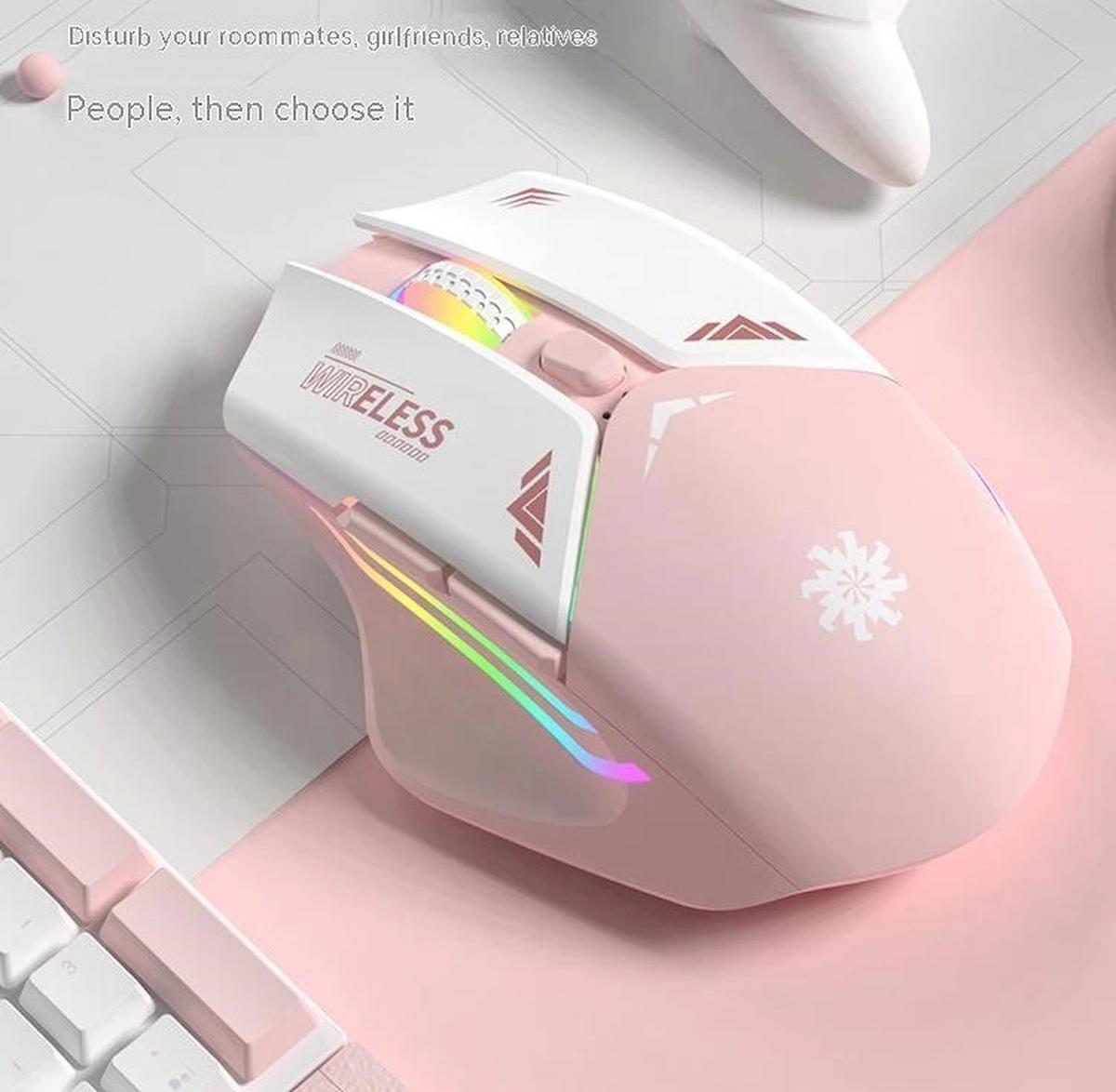 Blackbird Game Center BWM1 RGB Kablosuz Pembe Optik Mouse