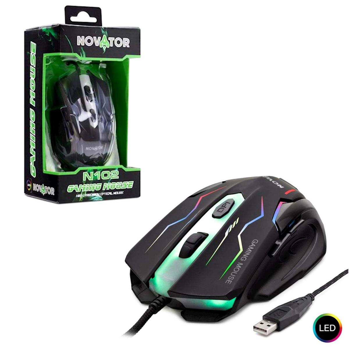 Novator N102 RGB Kablolu Siyah Gaming Mouse
