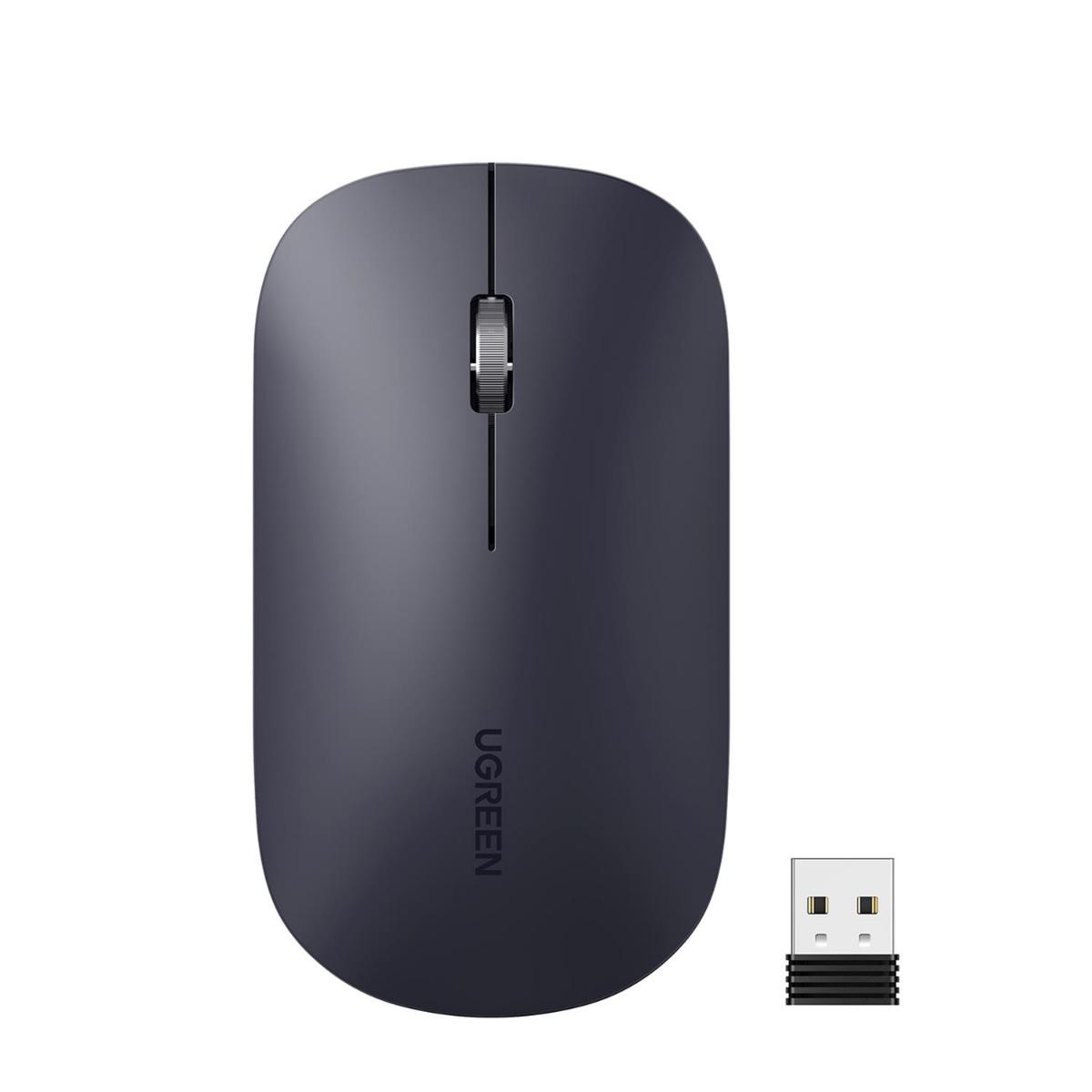 Ugreen 4000Dpı Sessiz Ergonomik Kablosuz Siyah Optik Mouse