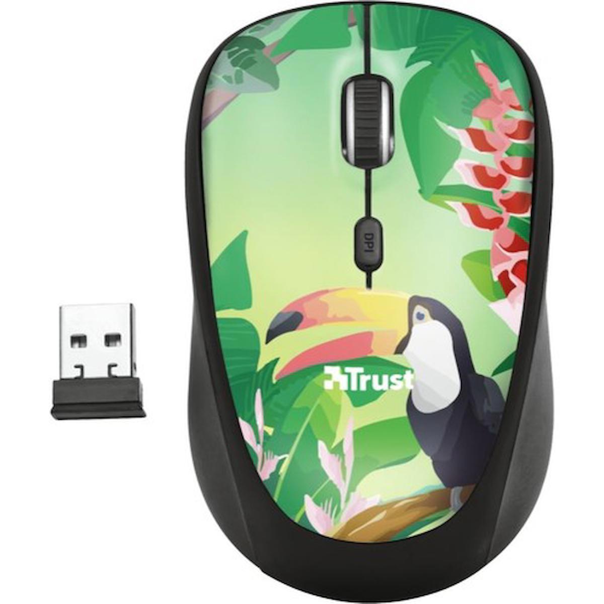 Trust 23389 Ergonomik Kablosuz Yeşil Optik Mouse